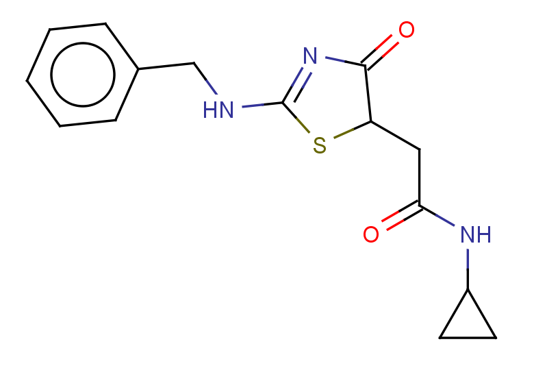2-[2-(benzylamino)-4-oxo-4,5-dihydro-1,3-thiazol-5-yl]-N-cyclopropylacetamide