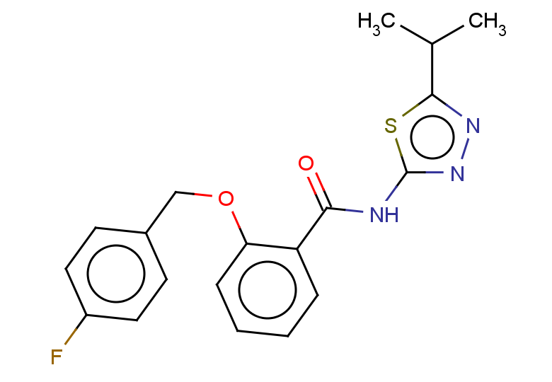 2-[(4-fluorophenyl)methoxy]-N-[5-(propan-2-yl)-1,3,4-thiadiazol-2-yl]benzamide