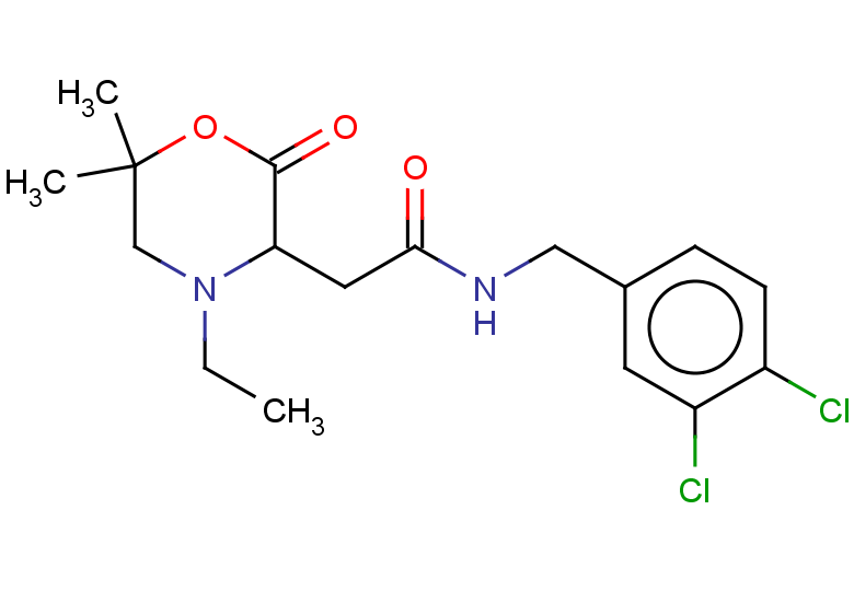N-[(3,4-dichlorophenyl)methyl]-2-(4-ethyl-6,6-dimethyl-2-oxomorpholin-3-yl)acetamide