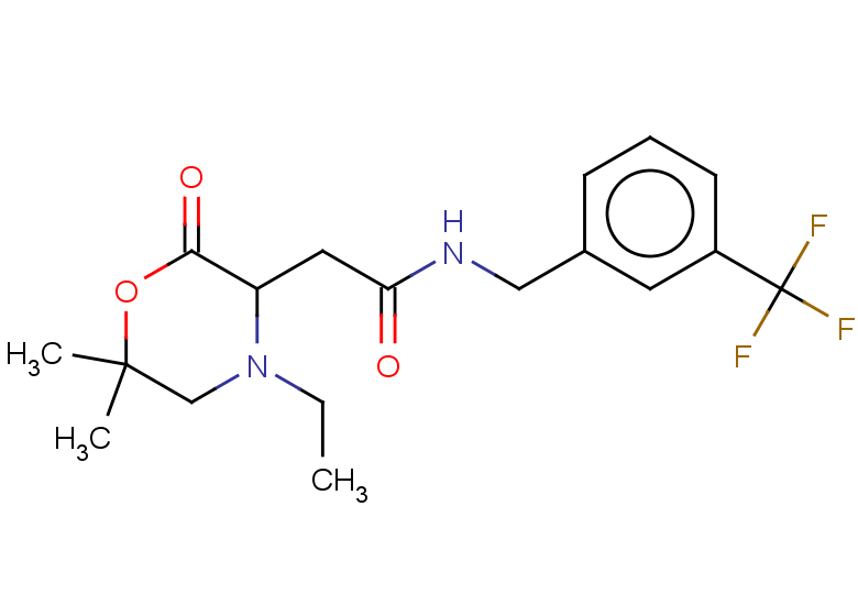 2-(4-ethyl-6,6-dimethyl-2-oxomorpholin-3-yl)-N-{[3-(trifluoromethyl)phenyl]methyl}acetamide