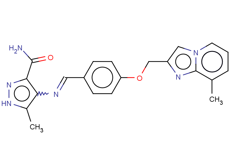 5-methyl-4-({[4-({8-methylimidazo[1,2-a]pyridin-2-yl}methoxy)phenyl]methylidene}amino)-1H-pyrazole-3-carboxamide