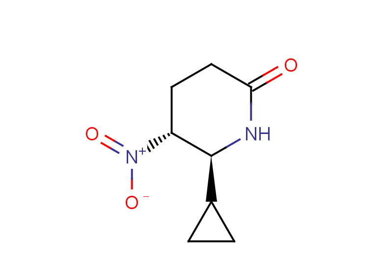 rac-(5R,6S)-6-cyclopropyl-5-nitropiperidin-2-one, trans