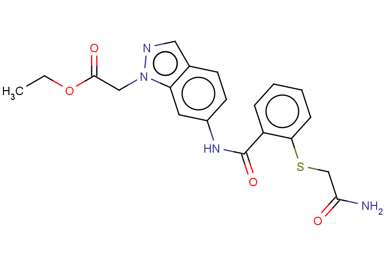 ethyl 2-(6-{2-[(carbamoylmethyl)sulfanyl]benzamido}-1H-indazol-1-yl)acetate