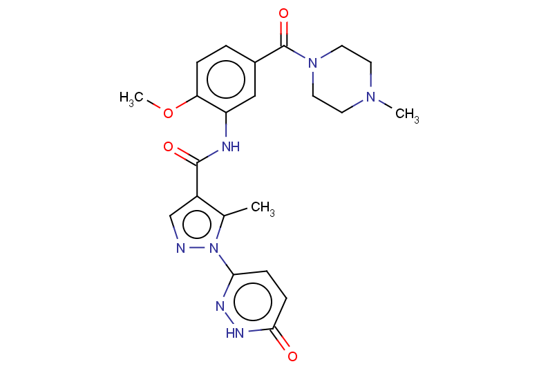 N-[2-methoxy-5-(4-methylpiperazine-1-carbonyl)phenyl]-5-methyl-1-(6-oxo-1,6-dihydropyridazin-3-yl)-1H-pyrazole-4-carboxamide