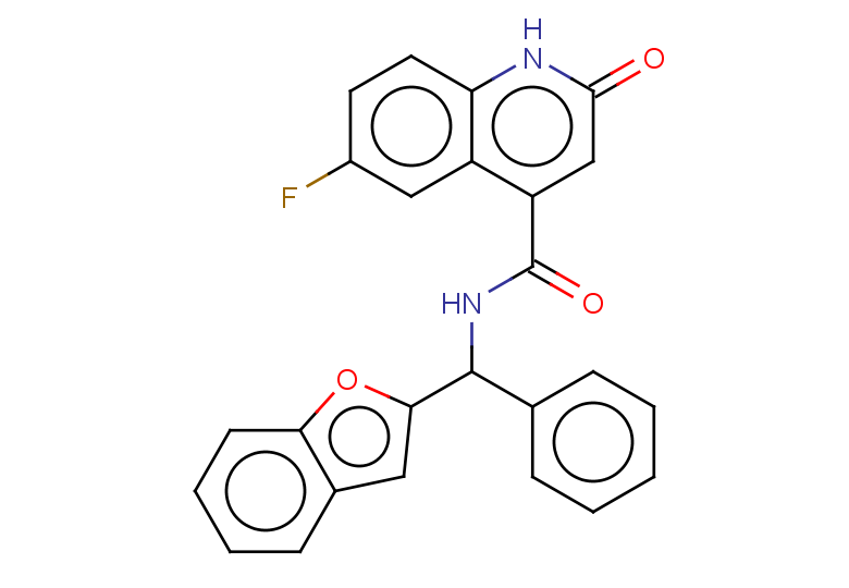 N-[(1-benzofuran-2-yl)(phenyl)methyl]-6-fluoro-2-oxo-1,2-dihydroquinoline-4-carboxamide