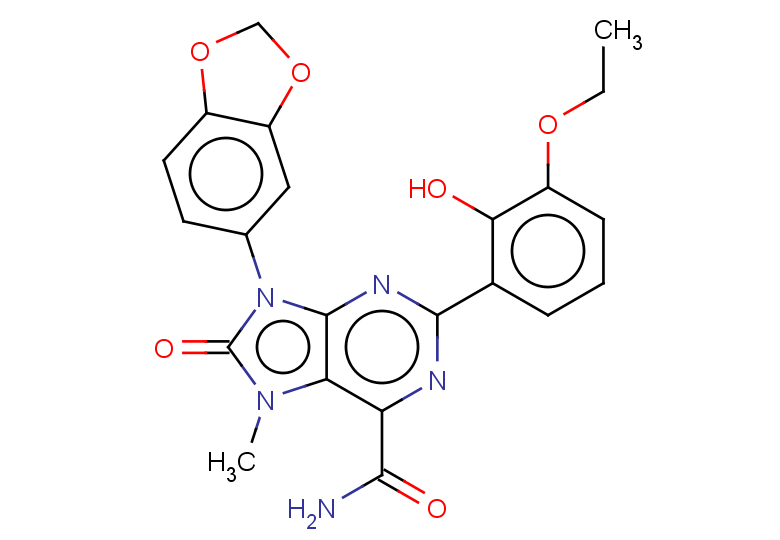 9-(1,3-dioxaindan-5-yl)-2-(3-ethoxy-2-hydroxyphenyl)-7-methyl-8-oxo-8,9-dihydro-7H-purine-6-carboxamide