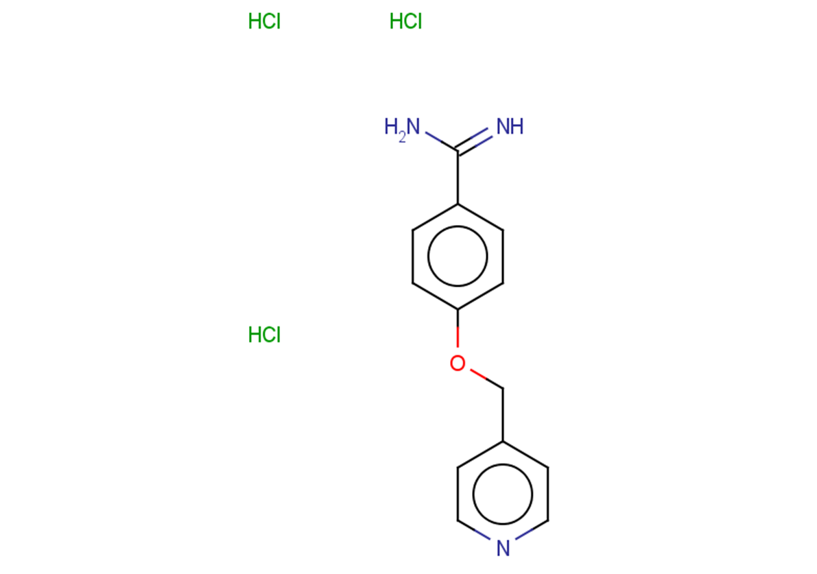 4-(pyridin-4-ylmethoxy)benzene-1-carboximidamide trihydrochloride