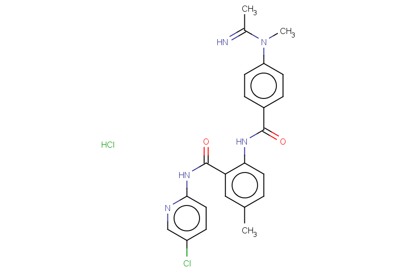 N-(5-chloropyridin-2-yl)-5-methyl-2-[4-(N-methylethanimidamido)benzamido]benzamide hydrochloride