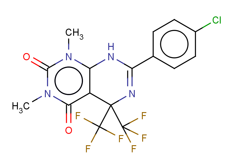 7-(4-chlorophenyl)-1,3-dimethyl-5,5-bis(trifluoromethyl)-1H,2H,3H,4H,5H,8H-[1,3]diazino[4,5-d]pyrimidine-2,4-dione