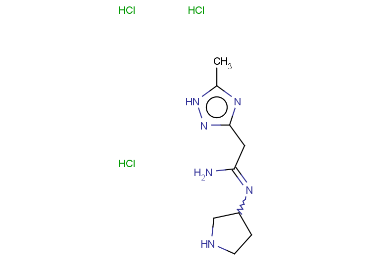 2-(5-methyl-1H-1,2,4-triazol-3-yl)-N'-(pyrrolidin-3-yl)ethanimidamide trihydrochloride