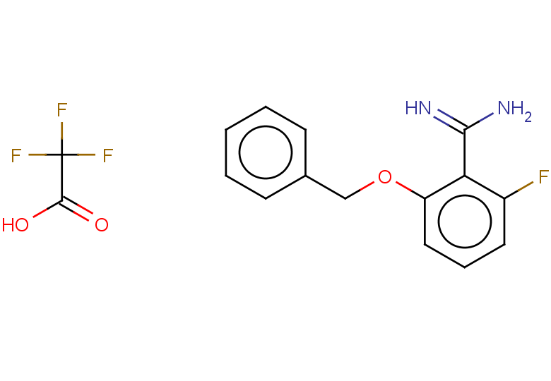 2-(benzyloxy)-6-fluorobenzene-1-carboximidamide, trifluoroacetic acid