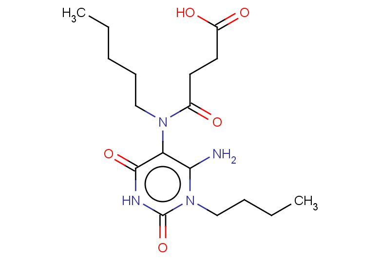 3-[(6-amino-1-butyl-2,4-dioxo-1,2,3,4-tetrahydropyrimidin-5-yl)(pentyl)carbamoyl]propanoic acid