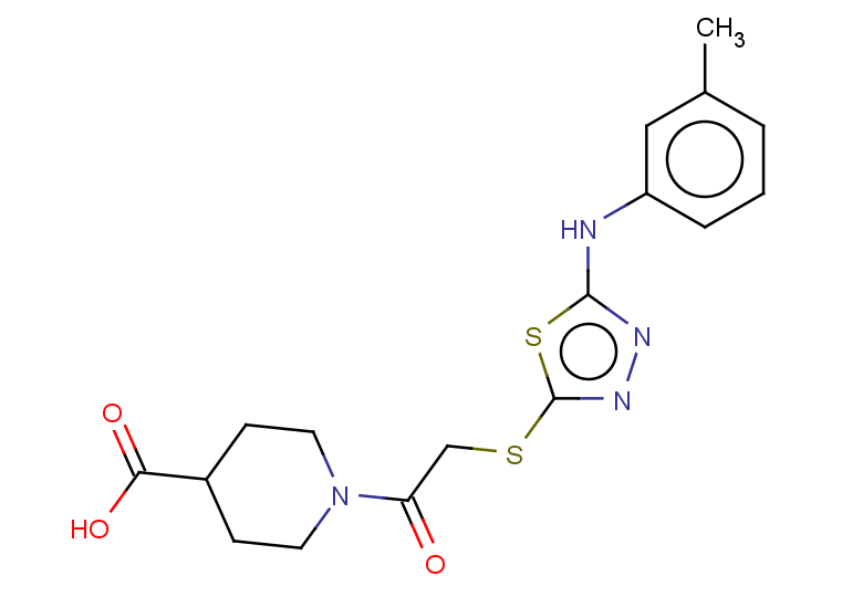 1-[2-({5-[(3-methylphenyl)amino]-1,3,4-thiadiazol-2-yl}sulfanyl)acetyl]piperidine-4-carboxylic acid
