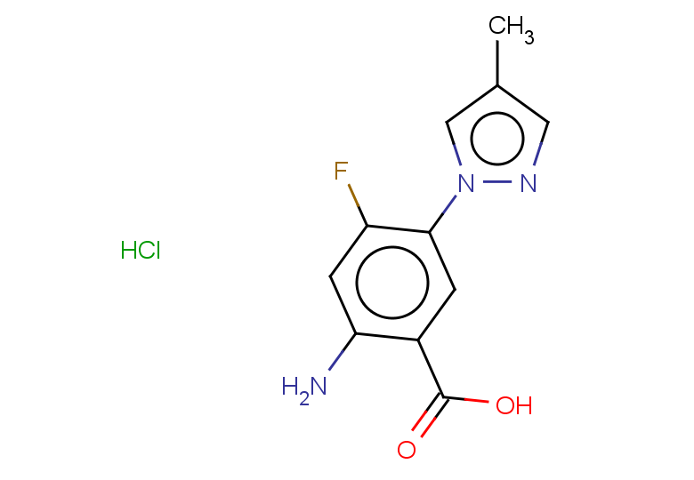 2-amino-4-fluoro-5-(4-methyl-1H-pyrazol-1-yl)benzoic acid hydrochloride