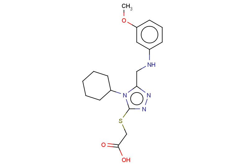 2-[(4-cyclohexyl-5-{[(3-methoxyphenyl)amino]methyl}-4H-1,2,4-triazol-3-yl)sulfanyl]acetic acid