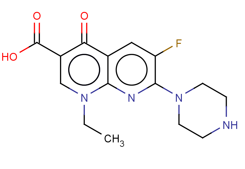 1-ethyl-6-fluoro-4-oxo-7-(piperazin-1-yl)-1,4-dihydro-1,8-naphthyridine-3-carboxylic acid