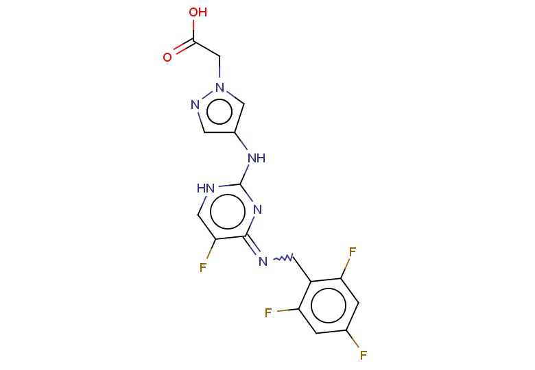 2-{4-[(5-fluoro-4-{[(2,4,6-trifluorophenyl)methyl]imino}-1,4-dihydropyrimidin-2-yl)amino]-1H-pyrazol-1-yl}acetic acid