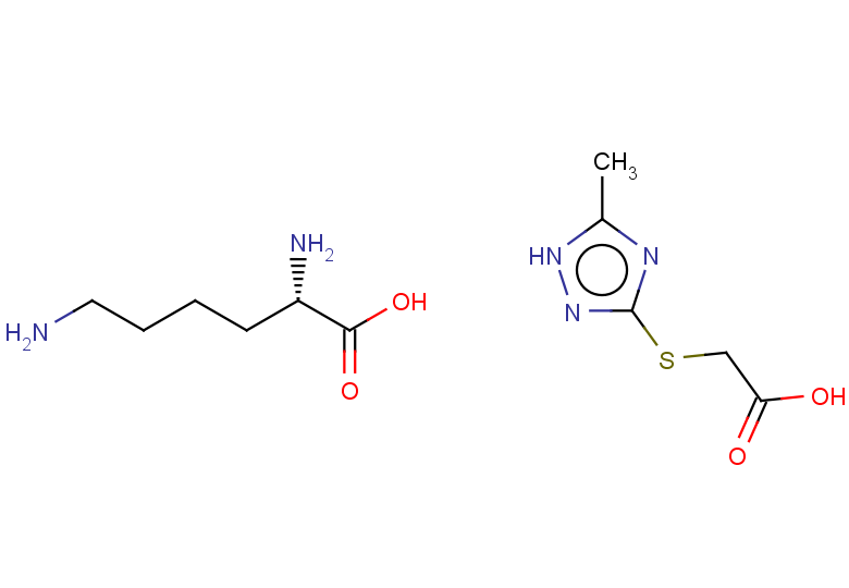 (2S)-2,6-diaminohexanoic acid, 2-[(5-methyl-1H-1,2,4-triazol-3-yl)sulfanyl]acetic acid