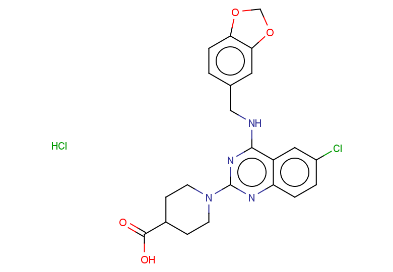 1-{4-[(1,3-dioxaindan-5-ylmethyl)amino]-6-chloroquinazolin-2-yl}piperidine-4-carboxylic acid hydrochloride