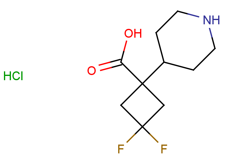 3,3-difluoro-1-(piperidin-4-yl)cyclobutane-1-carboxylic acid hydrochloride