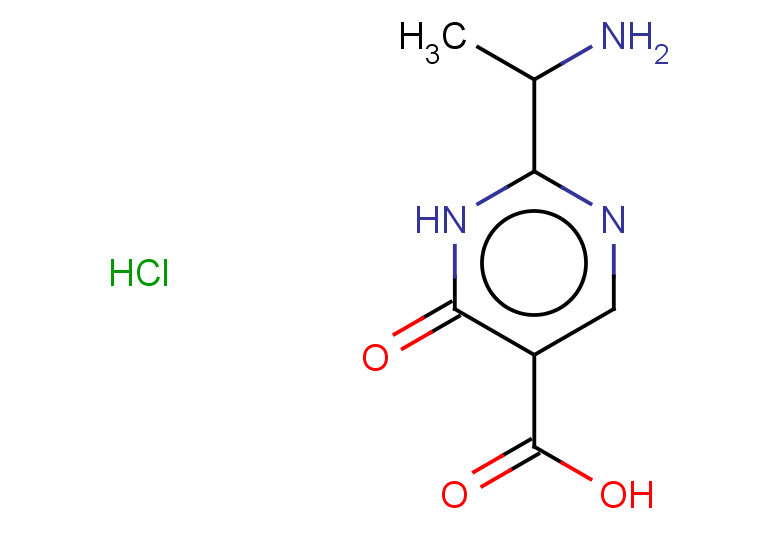 2-(1-aminoethyl)-6-oxo-1,6-dihydropyrimidine-5-carboxylic acid hydrochloride