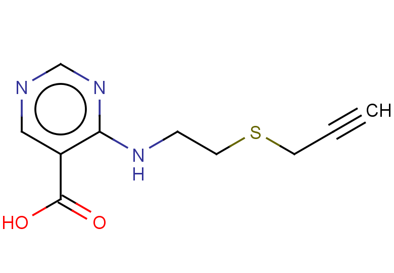 4-{[2-(prop-2-yn-1-ylsulfanyl)ethyl]amino}pyrimidine-5-carboxylic acid