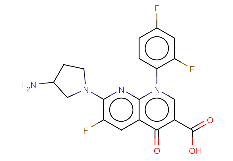 7-(3-aminopyrrolidin-1-yl)-1-(2,4-difluorophenyl)-6-fluoro-4-oxo-1,4-dihydro-1,8-naphthyridine-3-carboxylic acid