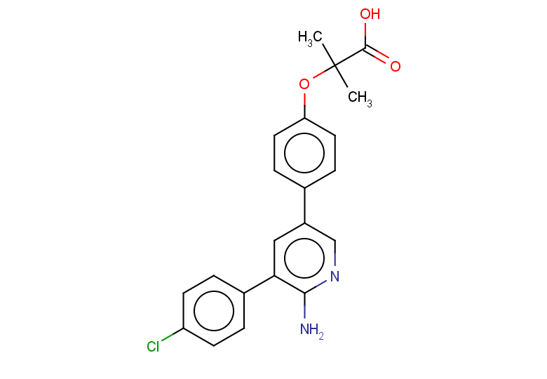 2-(4-(6-amino-5-(4-chlorophenyl)pyridin-3-yl)phenoxy)-2-methylpropanoic acid