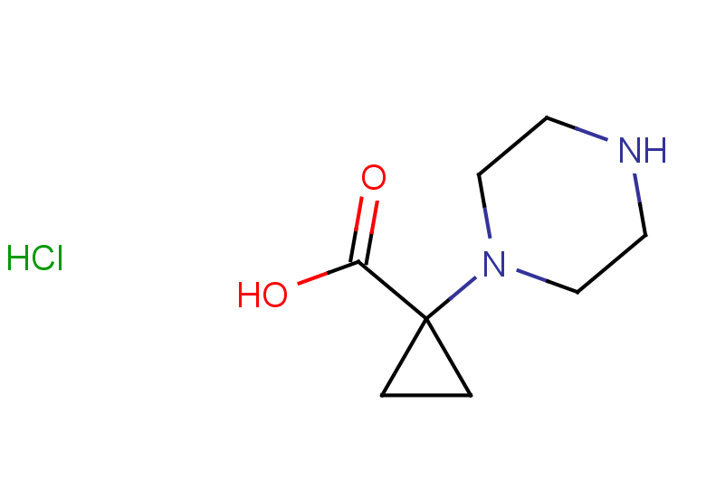 1-(piperazin-1-yl)cyclopropane-1-carboxylic acid hydrochloride