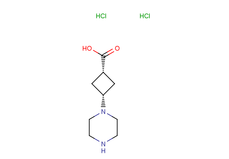 (1s,3s)-3-(piperazin-1-yl)cyclobutane-1-carboxylic acid dihydrochloride, cis
