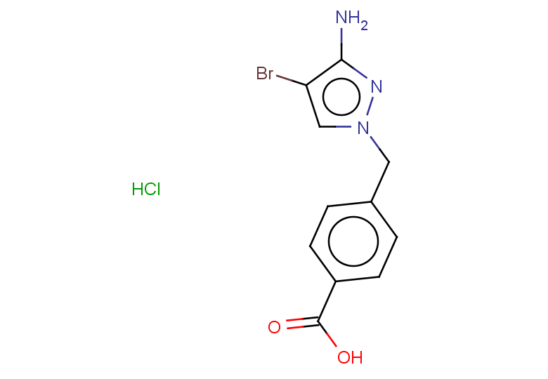 4-[(3-amino-4-bromo-1H-pyrazol-1-yl)methyl]benzoic acid hydrochloride
