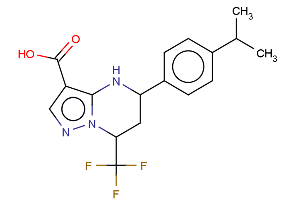 5-[4-(propan-2-yl)phenyl]-7-(trifluoromethyl)-4H,5H,6H,7H-pyrazolo[1,5-a]pyrimidine-3-carboxylic acid