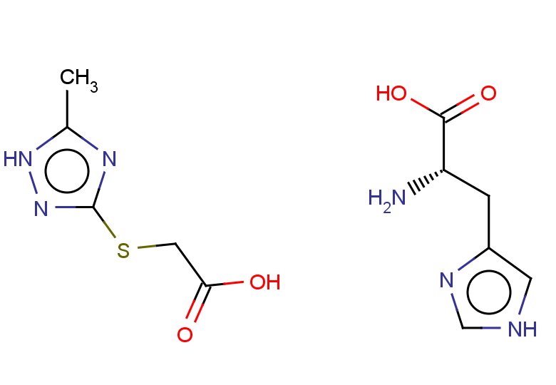 (2S)-2-amino-3-(1H-imidazol-4-yl)propanoic acid, 2-[(5-methyl-1H-1,2,4-triazol-3-yl)sulfanyl]acetic acid