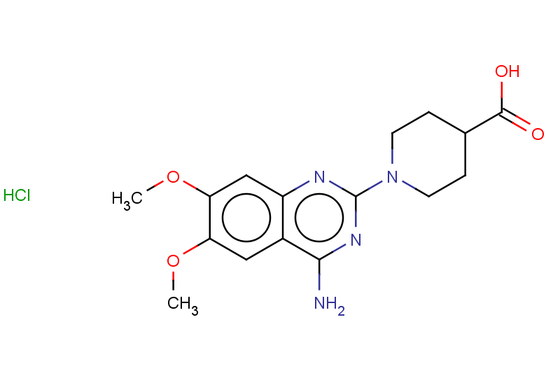 1-(4-amino-6,7-dimethoxyquinazolin-2-yl)piperidine-4-carboxylic acid hydrochloride