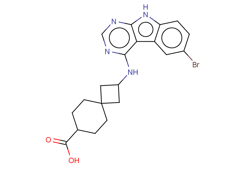 2-({6-bromo-9H-pyrimido[4,5-b]indol-4-yl}amino)spiro[3.5]nonane-7-carboxylic acid