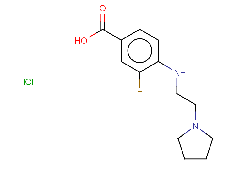 3-fluoro-4-{[2-(pyrrolidin-1-yl)ethyl]amino}benzoic acid hydrochloride