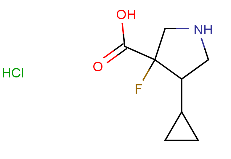 4-cyclopropyl-3-fluoropyrrolidine-3-carboxylic acid hydrochloride, Mixture of diastereomers
