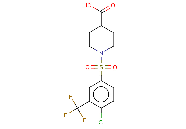 1-[4-chloro-3-(trifluoromethyl)benzenesulfonyl]piperidine-4-carboxylic acid