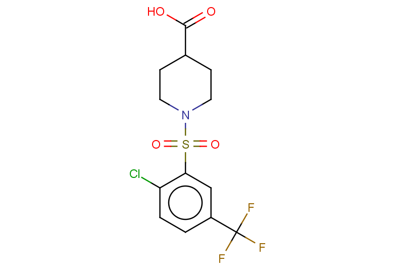 1-[2-chloro-5-(trifluoromethyl)benzenesulfonyl]piperidine-4-carboxylic acid