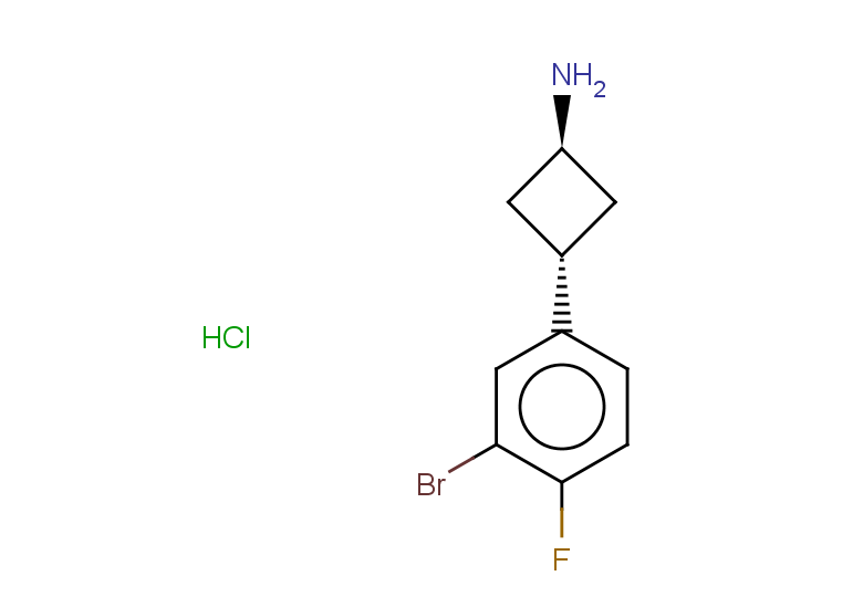 3-(3-bromo-4-fluorophenyl)cyclobutan-1-amine hydrochloride, trans
