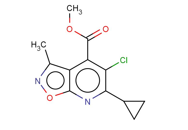 METHYL 5-CHLORO-6-CYCLOPROPYL-3-METHYLISOXAZOLO[5,4-B]PYRIDINE-4-CARBOXYL+