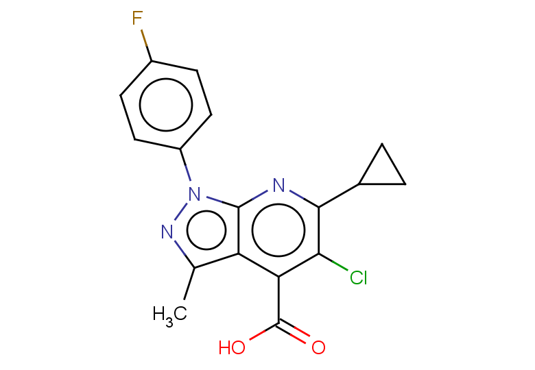 5-chloro-6-cyclopropyl-1-(4-fluorophenyl)-3-methyl-1H-pyrazolo[3,4-b]pyridine-4-carboxylic acid