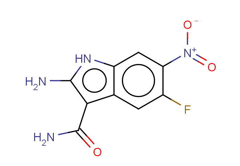 2-amino-5-fluoro-6-nitro-1H-indole-3-carboxamide