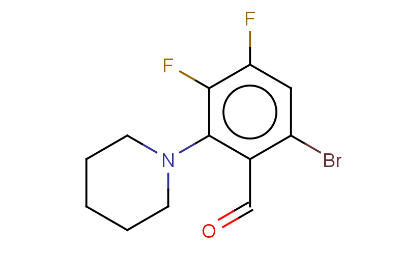 6-bromo-3,4-difluoro-2-(piperidin-1-yl)benzaldehyde