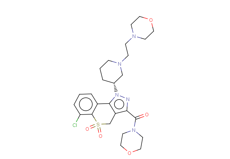 6-chloro-1-[(3R)-1-[2-(morpholin-4-yl)ethyl]piperidin-3-yl]-3-(morpholine-4-carbonyl)-1H,4H-5lambda6-thiochromeno[4,3-c]pyrazole-5,5-dione