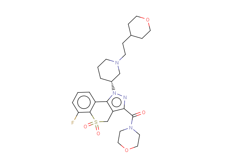 6-fluoro-3-(morpholine-4-carbonyl)-1-[(3R)-1-[2-(oxan-4-yl)ethyl]piperidin-3-yl]-1H,4H-5lambda6-thiochromeno[4,3-c]pyrazole-5,5-dione