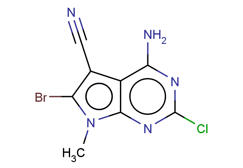 4-amino-6-bromo-2-chloro-7-methyl-7H-pyrrolo[2,3-d]pyrimidine-5-carbonitrile
