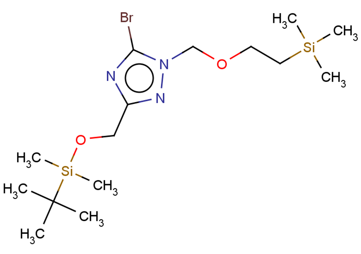 5-bromo-3-{[(tert-butyldimethylsilyl)oxy]methyl}-1-{[2-(trimethylsilyl)ethoxy]methyl}-1H-1,2,4-triazole
