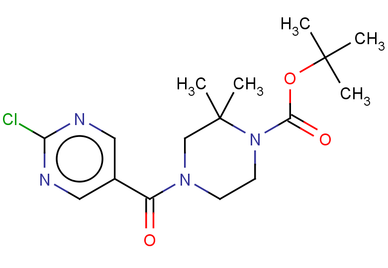 tert-butyl 4-(2-chloropyrimidine-5-carbonyl)-2,2-dimethylpiperazine-1-carboxylate