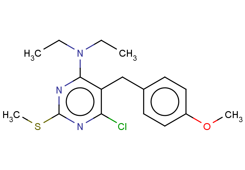 6-chloro-N,N-diethyl-5-[(4-methoxyphenyl)methyl]-2-(methylsulfanyl)pyrimidin-4-amine